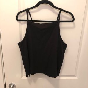 Madewell Square Neck Line Black Ribbed Tank